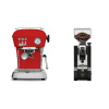 Ascaso Dream ONE, Love Red + Eureka Mignon XL, CR black
