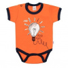 New Baby Dojčenské bavlnené body s krátkym rukávom Happy Bulbs Oranžová