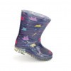 Pidilidi Dievčenské čižmy PVC potlač mačičky, PL0041-04, modrá Veľ. 27