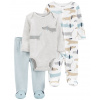 CARTER'S Set 3dielny overal na cvoky, polodupačky, body dl. rukáv Dogs chlapec LBB NB/ veľ. 56