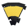 Čierno-žltý plastový rohový káblový most s vekom (2x30x35, 1x35x35) DEFENDER 3 - šírka 60 cm, výška 7,3 cm