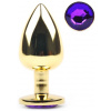 Kovový análny kolík veľký zlatý/fialový