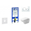 Geberit Duofix - Modul na závesné WC s tlačidlom Sigma20, biela/lesklý chróm + Duravit D-Code - WC a doska, Rimless, SoftClose 111.300.00.5 NH4