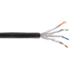 S/FTP (PiMF) drôt PE 500m cat.7a, AWG23, 1200Mhz, 10GBase-T, čierny, meď, vonkajší, UV odolný