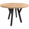 MEBLINE Okrúhly stôl ENZO 100cm, rozkladací do 200cm dub wotan čierne nohy