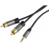 PremiumCord HQ stíněný kabel stereo Jack 3.5mm-2xCINCH M/M 1,5m kjqcin015
