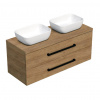Swiss aqua technologies Koupelnová skříňka s černou úchytkou a krycí deskou SAT Cube Way 120x47,5x46 cm dub Hickory mat CUBE46C1203DH45