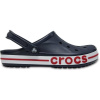 Crocs BAYABAND CLOG tmavo modrá,biela,červená Unisex šľapky M5W7