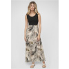 2-Tone Maxi-Dress Tropical Print L