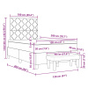 vidaXL Posteľ s boxom na pružiny a lavicou modrá 120x200 cm tkanina - Modrá - 275992-292724