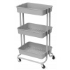 Kúpeľňový vozík s kolieskami Compactor Grena, 3 police, 43 x 34,8 x 75 cm, sivý