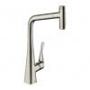 Hansgrohe Metris Select M71 - Kuchynská páková batéria s vyťahovateľnou spŕškou, vzhľad nerezu 73820800