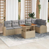 Sada zahradních pohovek s polštářem 7 pcs béžová a světle šedá Beige 3349594