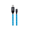 Kábel USB - Micro USB, svietiace modrý 1m YENKEE YCU 231 BE