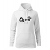 DRAGOWA dámska mikina s kapucňou queen, biela 320g/m2 - XL