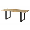 Bighome - Jedálenský stôl mango 240x100x76 prírodný lak / epoxidová čierna, U-nohy antracit matný EPOXY