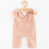 Dojčenské mušelínové zahradníčky New Baby Comfort clothes ružová Ružová 80 (9-12m)