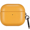 AppleKing obal z PU kože s karabínou pre AirPods 4 - žltý - možnosť vrátiť tovar ZADARMO do 30tich dní