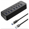 PremiumCord USB 3.2 Superspeed HUB 7-portový s vypínačmi portov (KU3HUB7A)