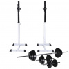 vidaXL Stojan na drepy so sadou činiek barbell a dumbbell 30,5 kg - 98269-60493