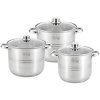 Súprava nerezových hrncov / súprava hrncov so sklenenou pokrievkou ~5/7/9 litra