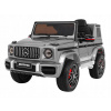 Joko Elektrické autíčko Mercedes G63 lakované kožené sedadlo penové kolesá USB MP3 strieborná