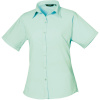 Premier Košile PR 302, popelínová, krátký rukáv, dámská COT3903020222i-aqua 4XL Aqua