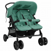 zahrada-XL Kočík pre dvojičky zelený oceľový 10346