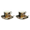 HOME ELEMENTS Espresso šapo sada 2 x 90 ml, Klimt Bozk čierny