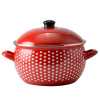 Perfect Home Červený smaltovaný hrniec s bodkami 24 cm + viečko 15615