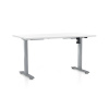 Rauman Výškovo nastaviteľný stôl OfficeTech A, 120 x 80 cm, sivá podnož, biela