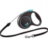 Vodítko FLEXI Black Design S lanko 5m/12kg modrá NEW