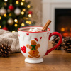 Vianočný hrnček s perníkom ODELO GINNI 335 ml bielo-červený