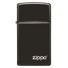 Zippo Slim High Polish Black Logo 26583 + možnost gravírování