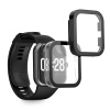 kwmobile ochranný kryt s tvrzeným sklem Redmi Watch 4 - transparentní / černá (Ochranný kryt s tvrzeným sklem kwmobile pro Xiaomi Redmi Watch 4 - transparentní / černá)