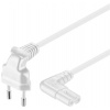 PremiumCord Kabel sieťový 230V k magnetofónu so zahnutými konektormi 3m biely