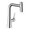 Hansgrohe Metris Select M71 - Kuchynská páková batéria s vyťahovacou sprškou, chróm 73822000