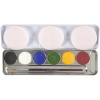 Eulenspiegel Metall Palette - Sada Farieb na Tvár s Návodmi (Farby na tvár na karneval)
