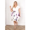 Molet Dámske kvetované šaty pre moletky so zaväzovaním v páse Farba: Biela, Veľkosť molet: 44