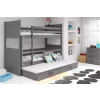 Interbeds Poschodová posteľ Rico 3 trojmiestna 190cm x 80cm sivá