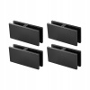 VEVOR Sklenená Svorka 4 ks Čierna Obdĺžniková Konzola Zábradlia