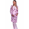 Růžový a fialově puntíkatý set kojící i těhotenský, pyžamo a župan, miminko v kočárku 1G0614 růžová S + První výměna zboží zdarma.