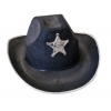 Kovbojský klobúk so striebornou hviezdou a strieborným lemom