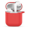 AppleMix Puzdro/kryt pre Apple AirPods 2019 s bezdrôtovým puzdrom - Silikónové - Červené