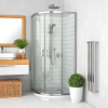 Roth LLR2 80x80/190 Sprchový kút štvrťkruh 2-diel.Posuv.dv, zmontovaný Brilant/Transp 555-800000S-00-02