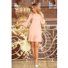 Dámske šaty s plisovanou sukňou 228-1 Powder pink - Numoco S