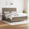vidaXL Posteľný rám boxspring s matracom sivohned 160x200 cm látka - Šedohnedá - 106186-206300