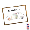Rámček na darovanie peňazí - Auto, Nápis česky, Rámik 905 - bronzová , darček na promócie