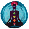 Dini Meditačná taburetka, jogín a 7 čakier, vysoká, modrá