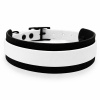 Voděodolný široký gumový obojek pro psy bílo-černý - šířka 4 cm Vyberte velikost: M